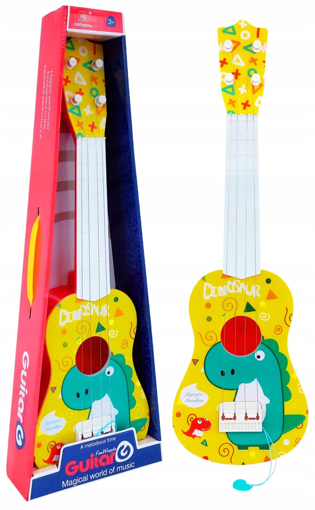 GITARA KLASYCZNA DUŻA 53CM DLA DZIECI DINOZAUR