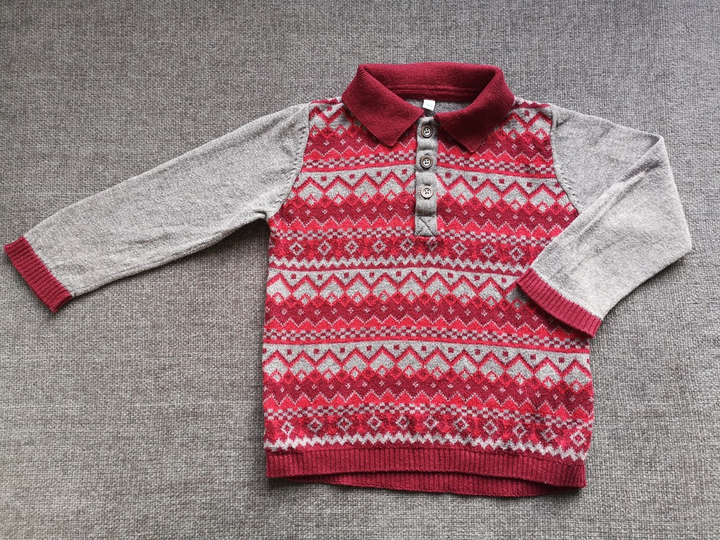 Sweter sweterek wełna + bawełna miękki M&S 90