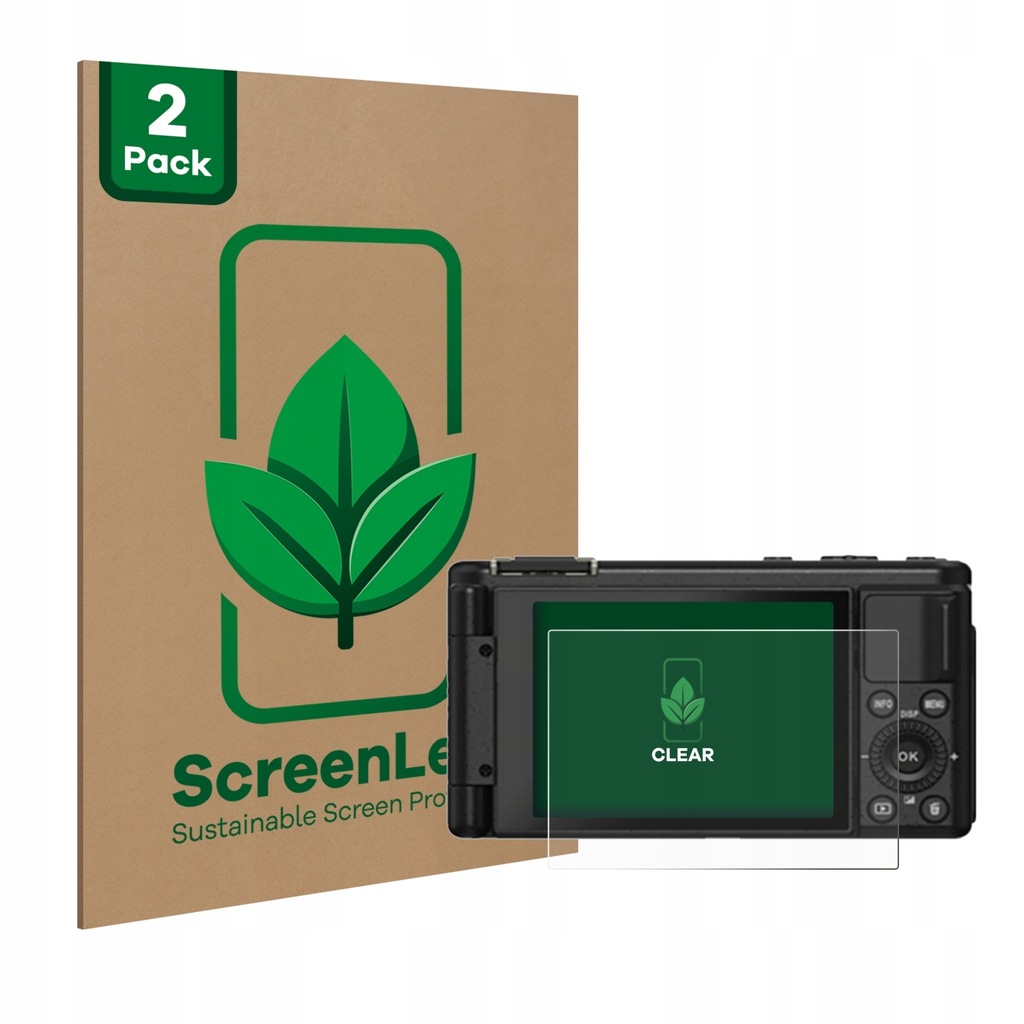 2x ScreenLeaf sustainably packed Screen Protector for Yashica City 100