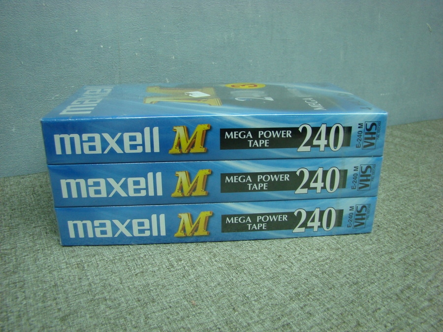 KASETA VIDEO MAXELL E-240 M 3 SZT. NOWA W FOLII