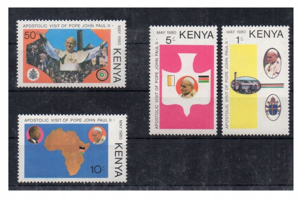 JAN PAWEŁ II - KENIA, znaczki pocztowe, zestaw.