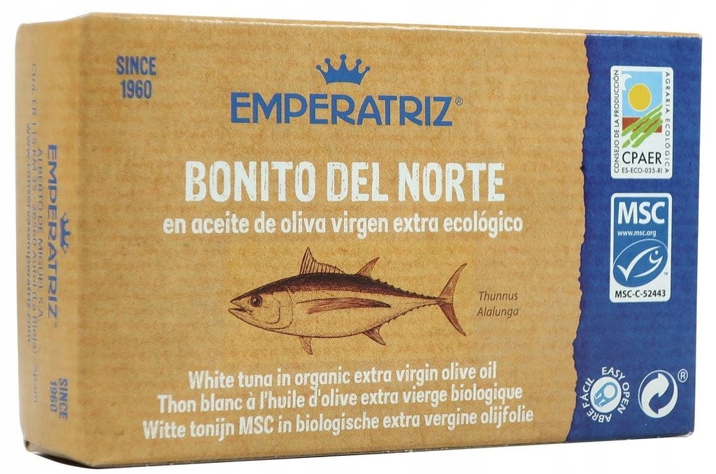 Tuńczyk biały w bio oliwie z oliwek extra virgin B