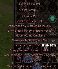 sokola tarcza+9 5b nno+10blok+2x20 Polska metin2