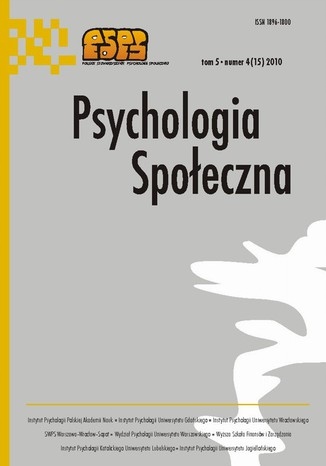 Psychologia SpoÄšÂ eczna nr 4(15)/2010