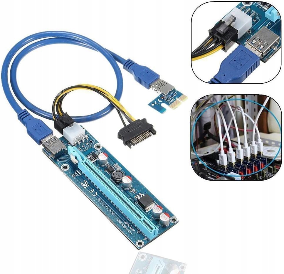 Купить Фирменный переходник PCIE 1x-16x USB 3.0 SATA PCI-E 6PIN: отзывы, фото, характеристики в интерне-магазине Aredi.ru