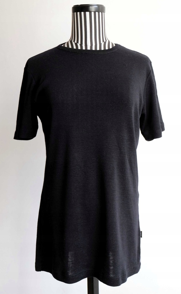 JANUS WOMAN Black Wool T-shirt 100% merino wool M