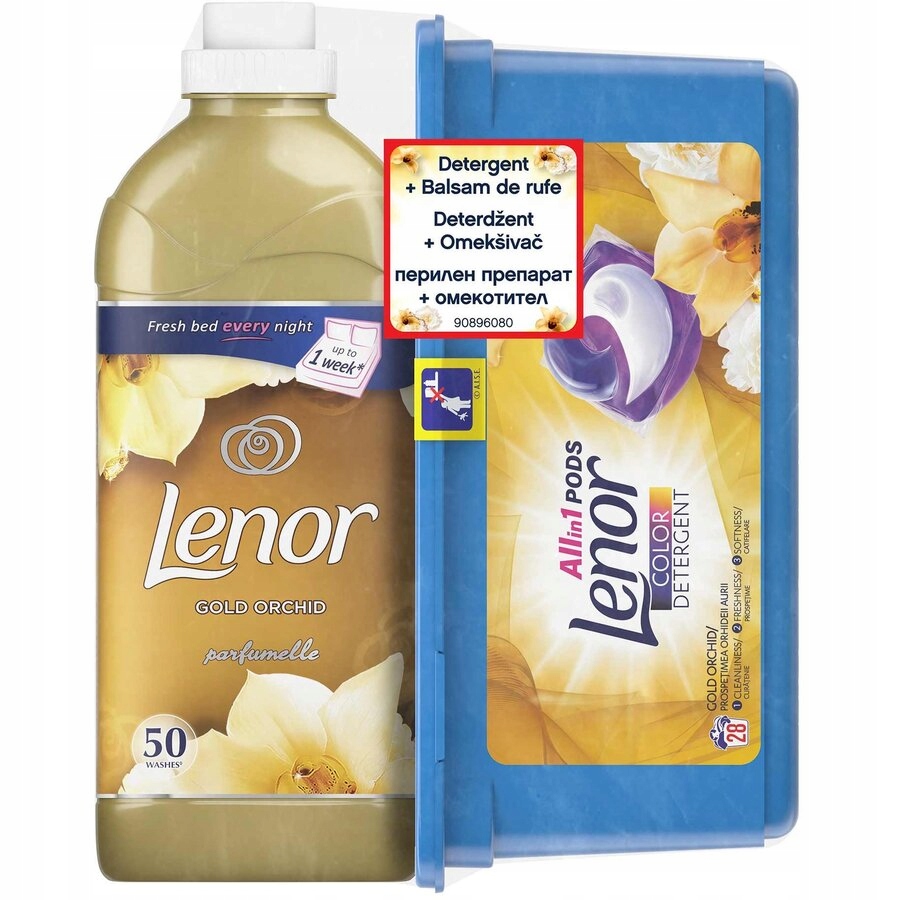 Lenor Detergent 28szt kapsułki + 1,5l płyn do pł