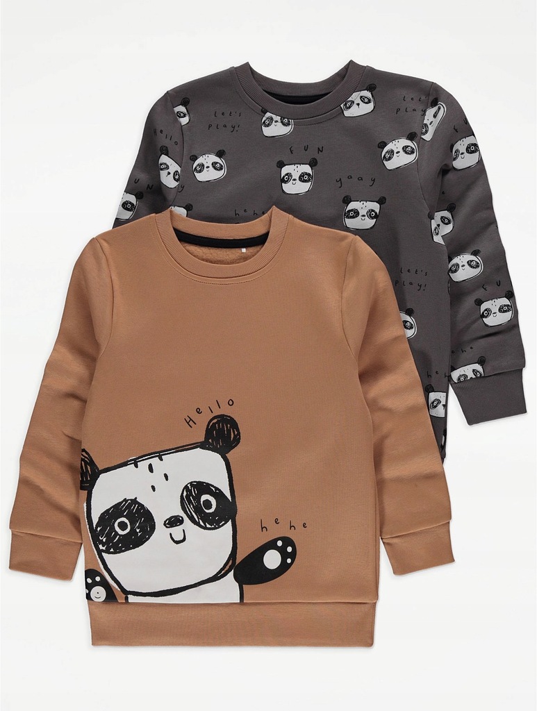 GEORGE 2 PAK BLUZY Z MISIEM PANDA__110-116