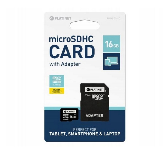 KARTA PAMIĘCI microSD SDHC PLATINET 16 GB C10