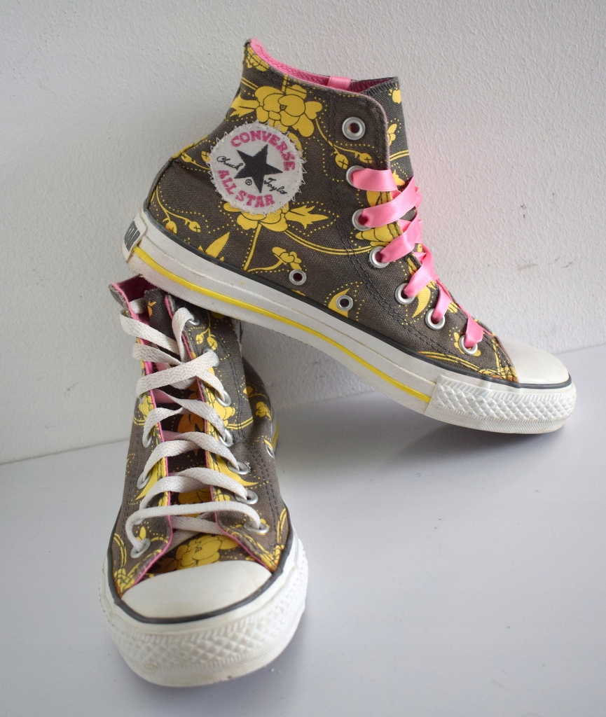 Converse 37 5 trampki buty w kwiaty wysokie 14177503840 oficjalne archiwum Allegro