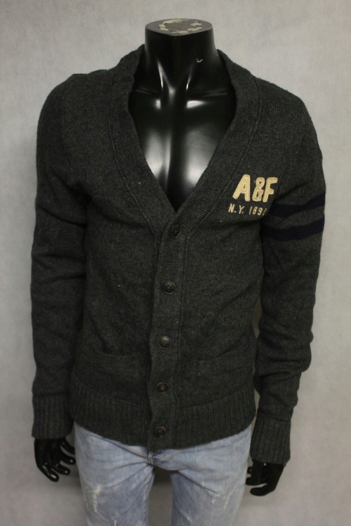 ABERCROMBIE&FITCH CARDIGAN SWETER MĘSKI LOGO