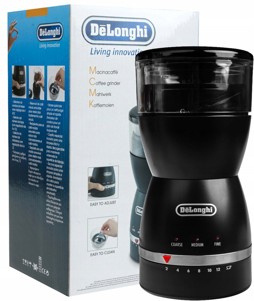 DELONGHI MŁYNEK ELEKTRYCZNY DO KAWY KG49 REGULACJA 8334539844 oficjalne archiwum Allegro