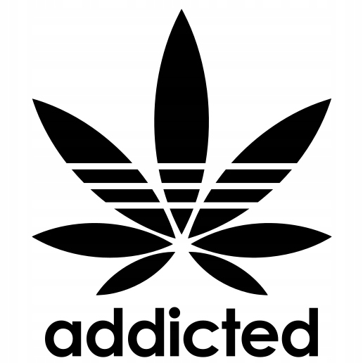 Naklejka 420 Addicted Adidas Cannabis Leaf Li 9881896086