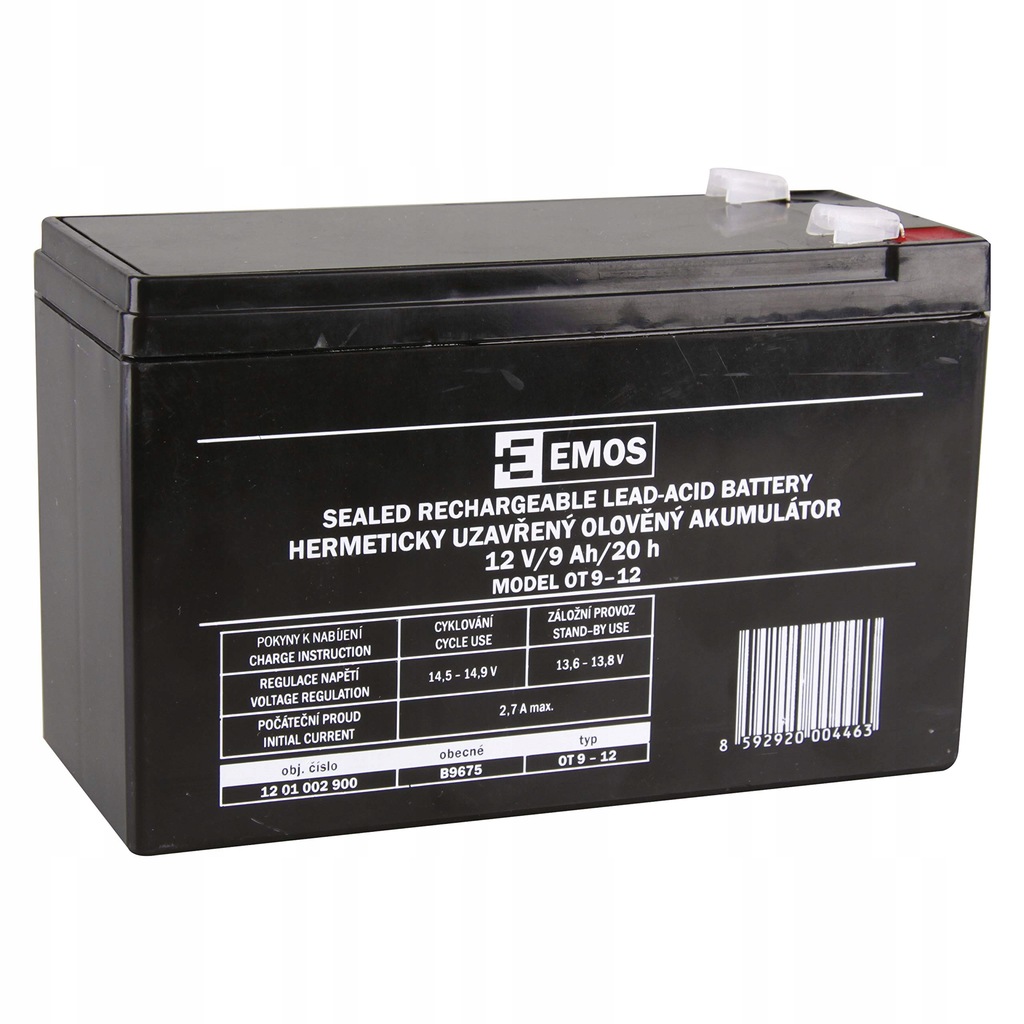 EMOS akumulator do systemów UPS, 12V, 9 Ah
