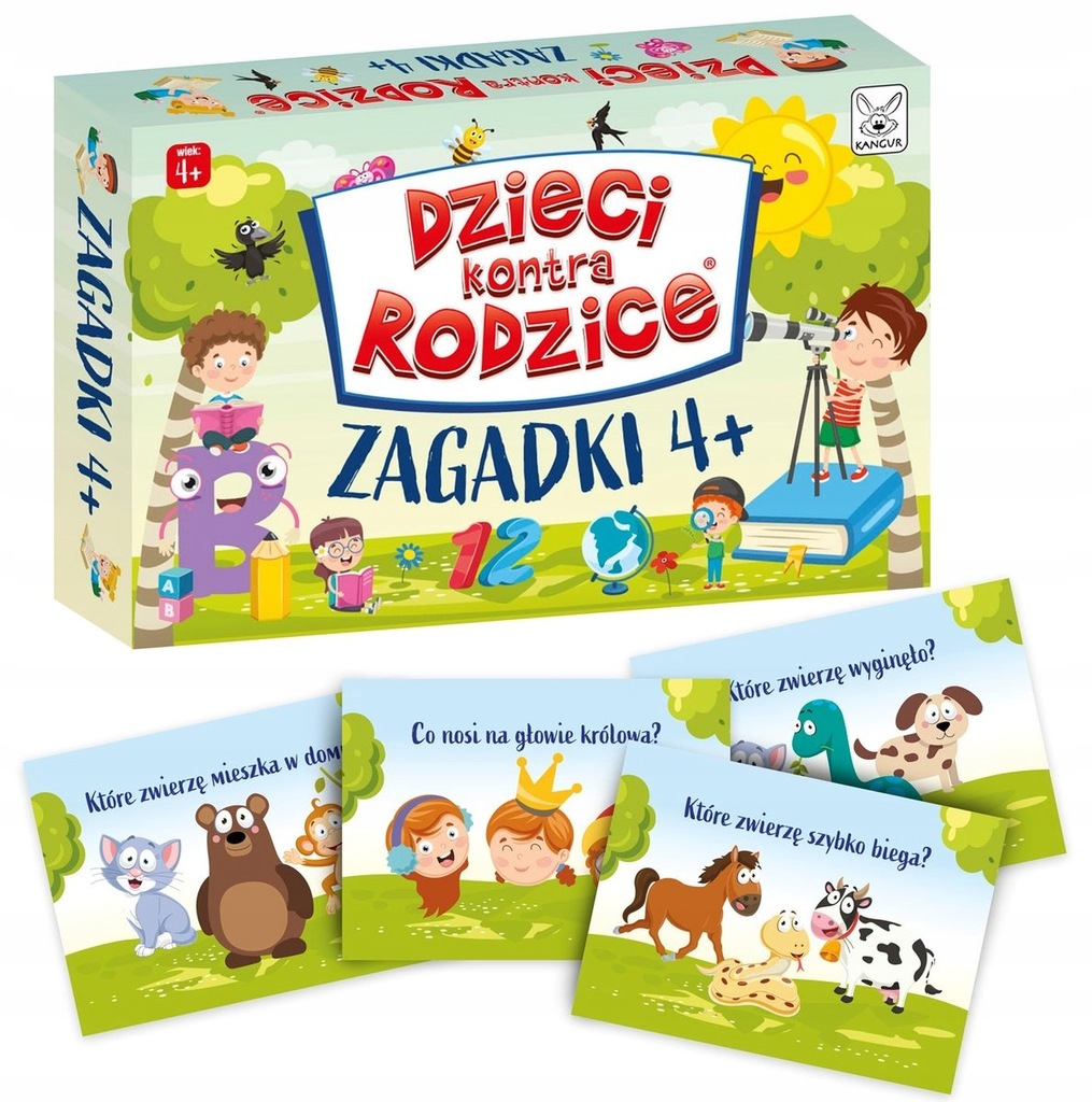 DZIECI KONTRA RODZICE - ZAGADKI 4+ - GRA PLANSZOWA