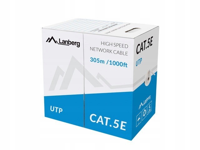 Kabel UTP Kat.5E CCA 305m drut czerwony LCU5-10CC-