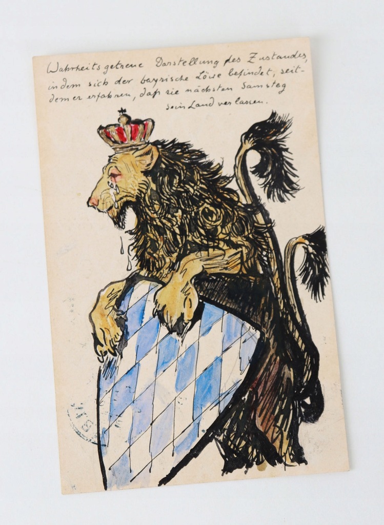 Pocztówka ręcznie malowana, Monachium, 1900 r.