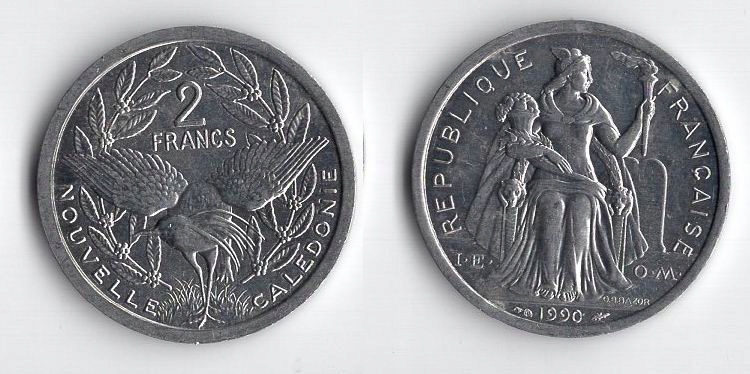 NOWA KALEDONIA 1990 2 FRANCS