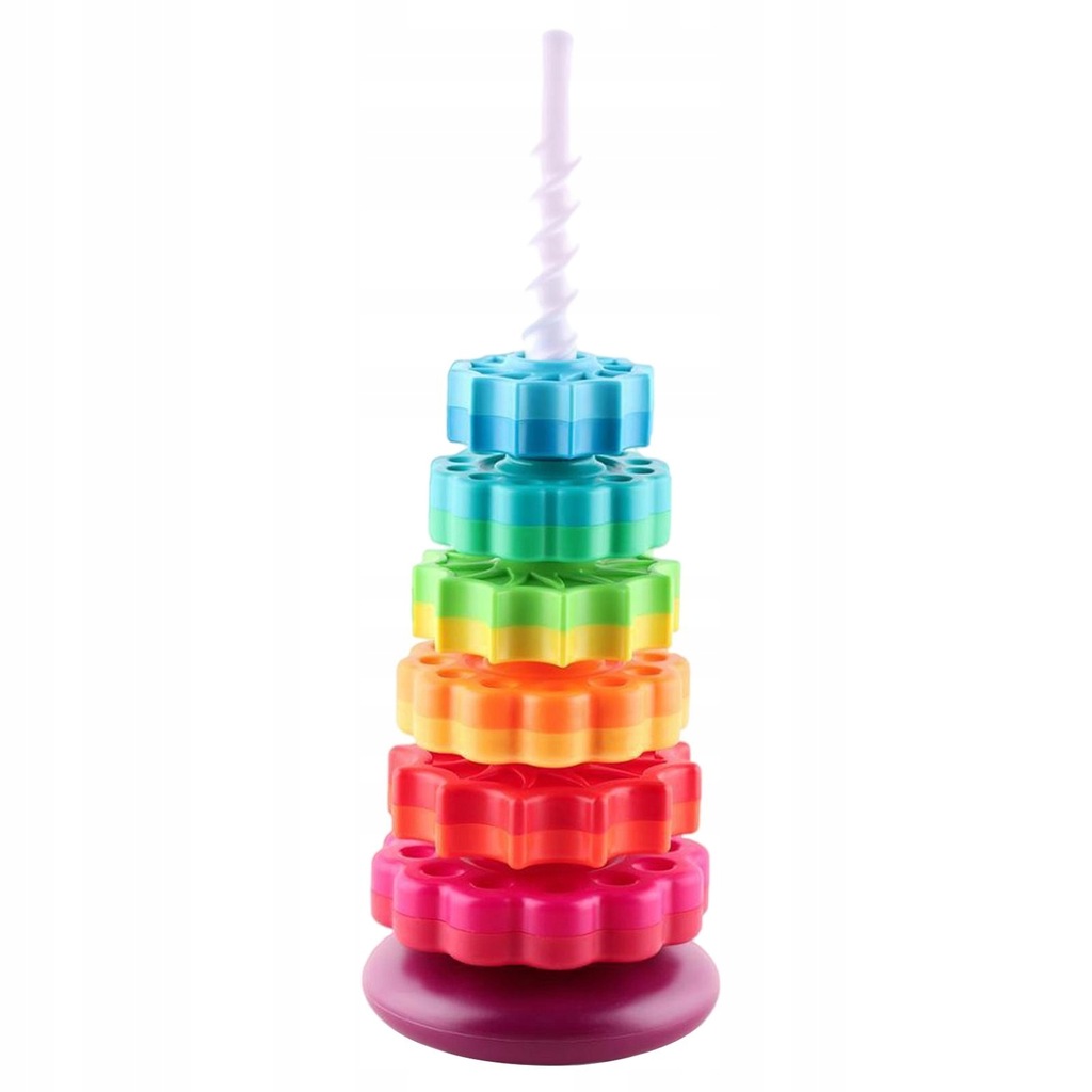 Spinning Rainbow Tower Toy Układanie w stosy,