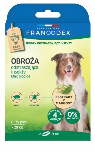 FRANCODEX Obroża dla dużych psów powyżej 20 kg odstraszająca insekty - 4 mi