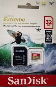 100Mb/s karta SanDisk 32Gb EXTREME 4K A1 V30