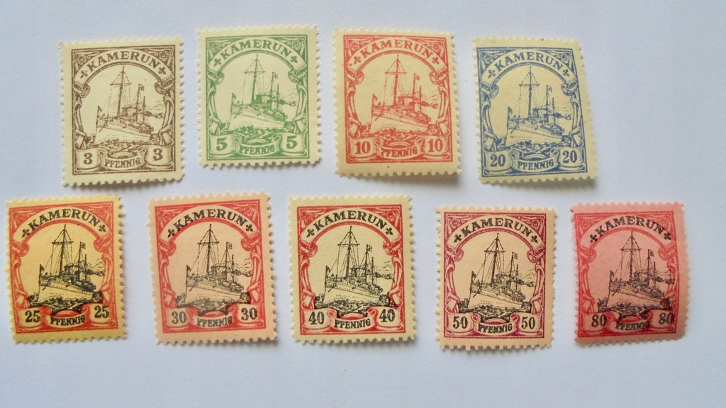 1900 DR-Kamerun Mi.7**-15** czyste znaczki, stan dobry, wartość 250,- Euro
