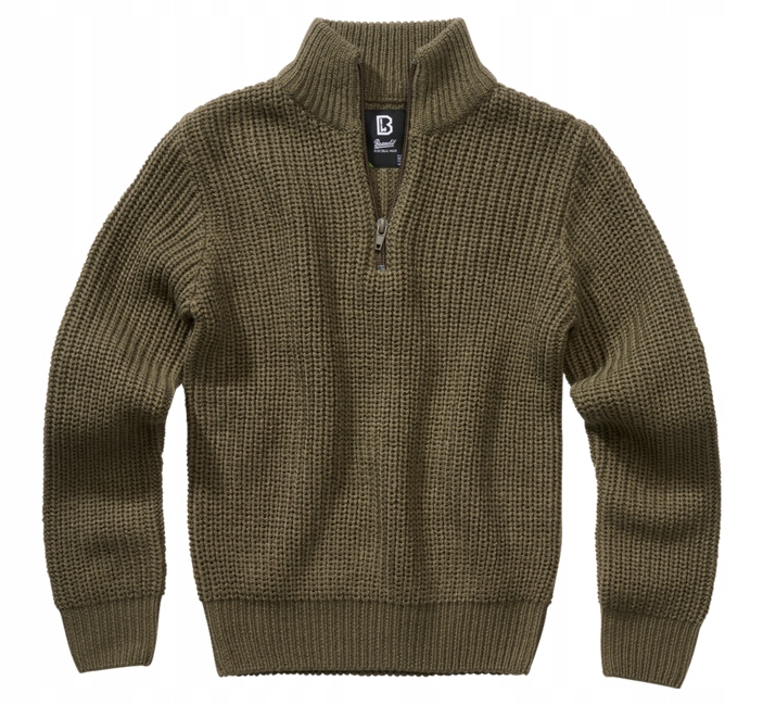 Dziecięcy sweter morski Troyer marki Brandit, oliwkowy 122/128