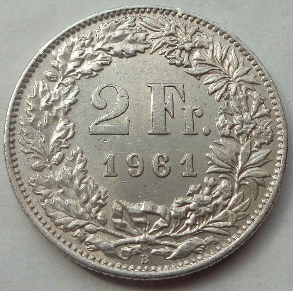 Szwajcaria - 2 franki - 1961 - srebro