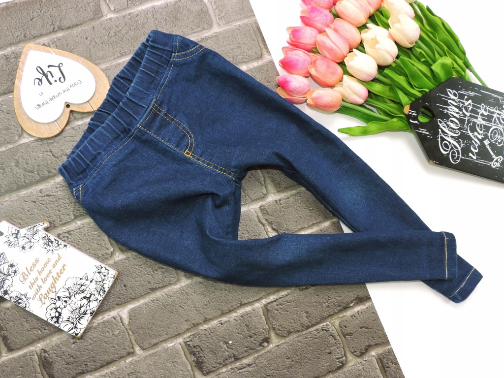 H&M - TREGGINSY RURKI JEANS PAS GUMA r 92