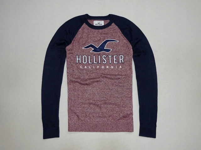 Hollister Tech Logo Colorblock Crew Sweater L