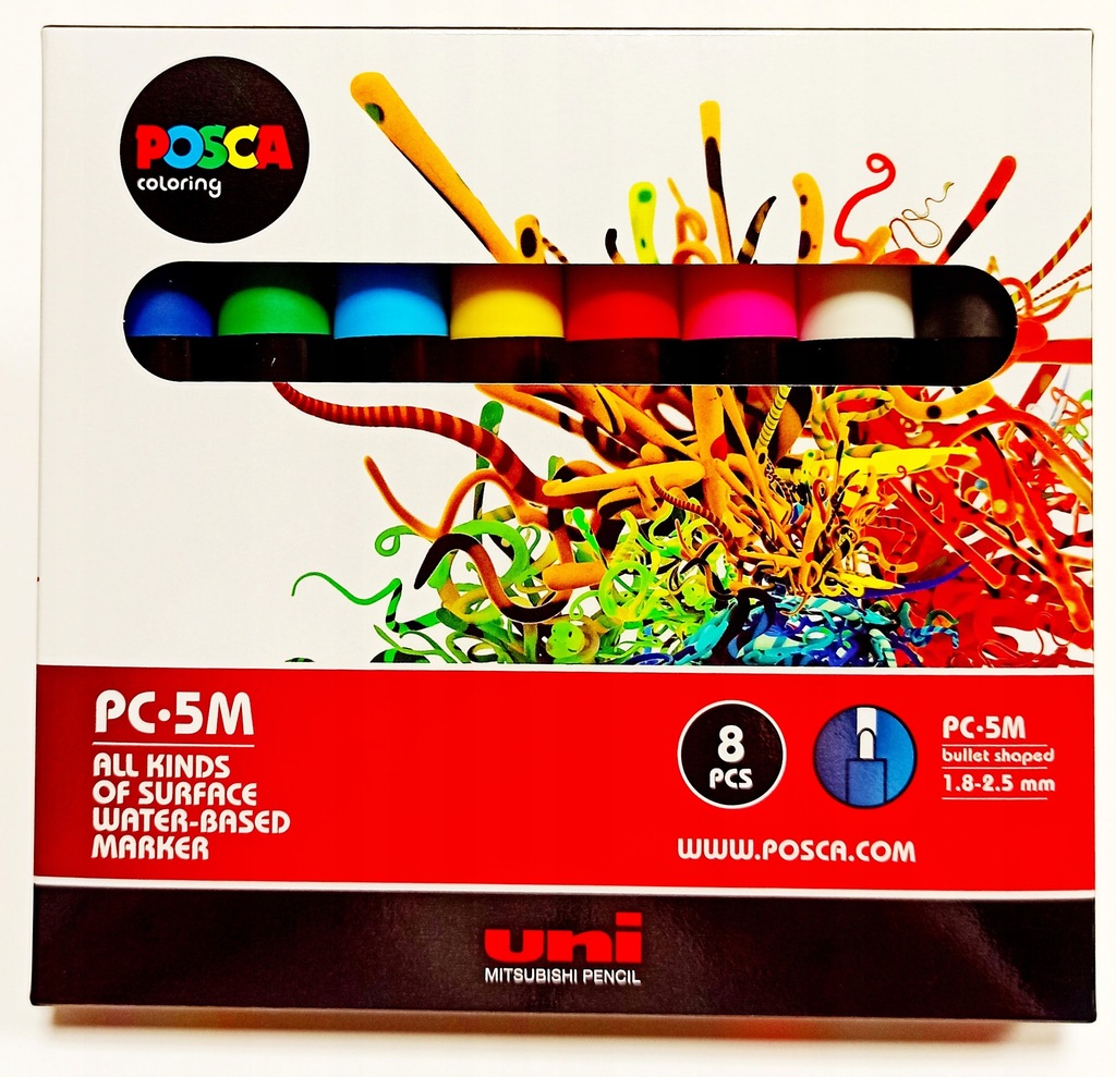 Marker POSCA PC-5M zestaw 8 szt