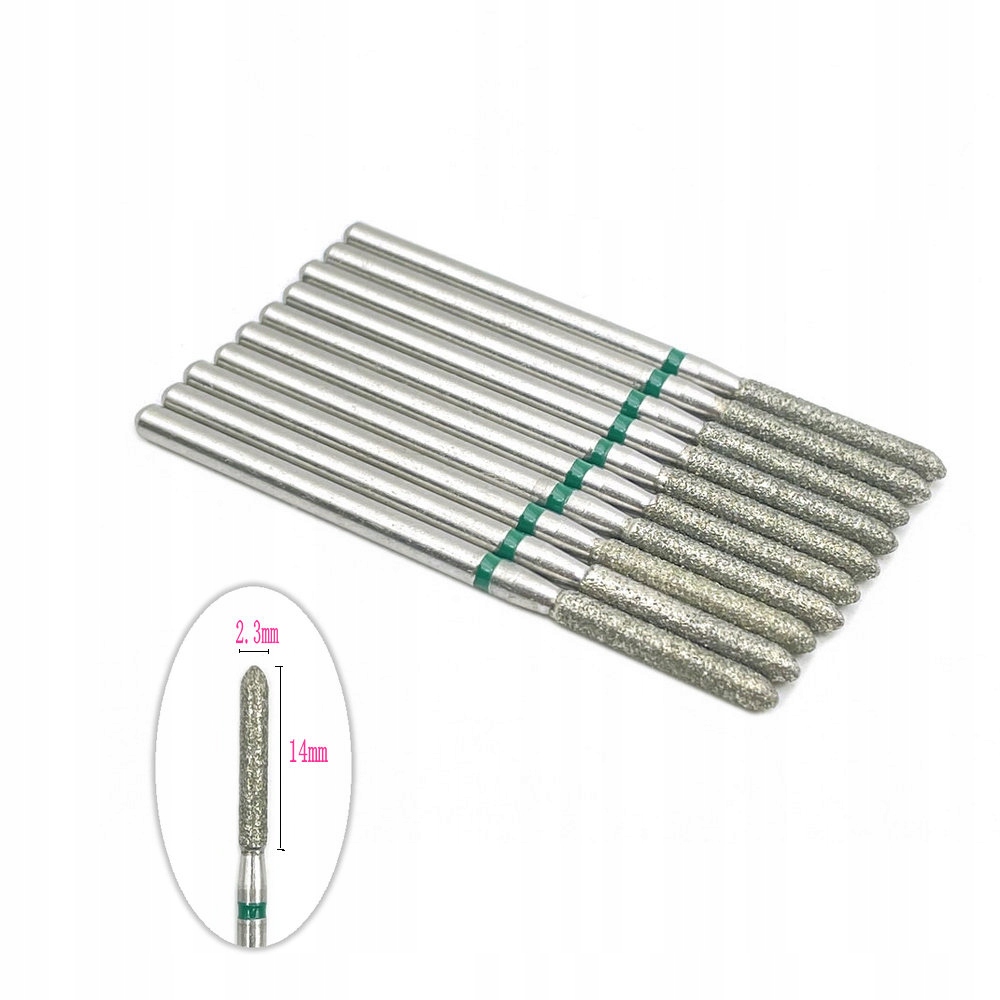 10 sztuk gruba zielona 2,35mm Dental diamentowe s