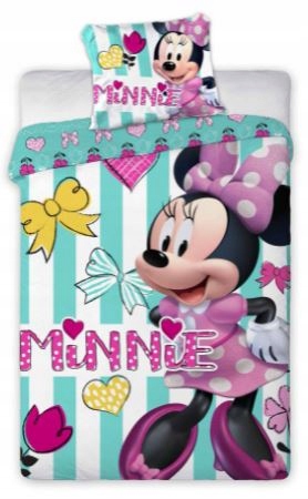 POŚCIEL DO ŁÓŻECZKA MINNIE MOUSE 100X135 BAWEŁNA