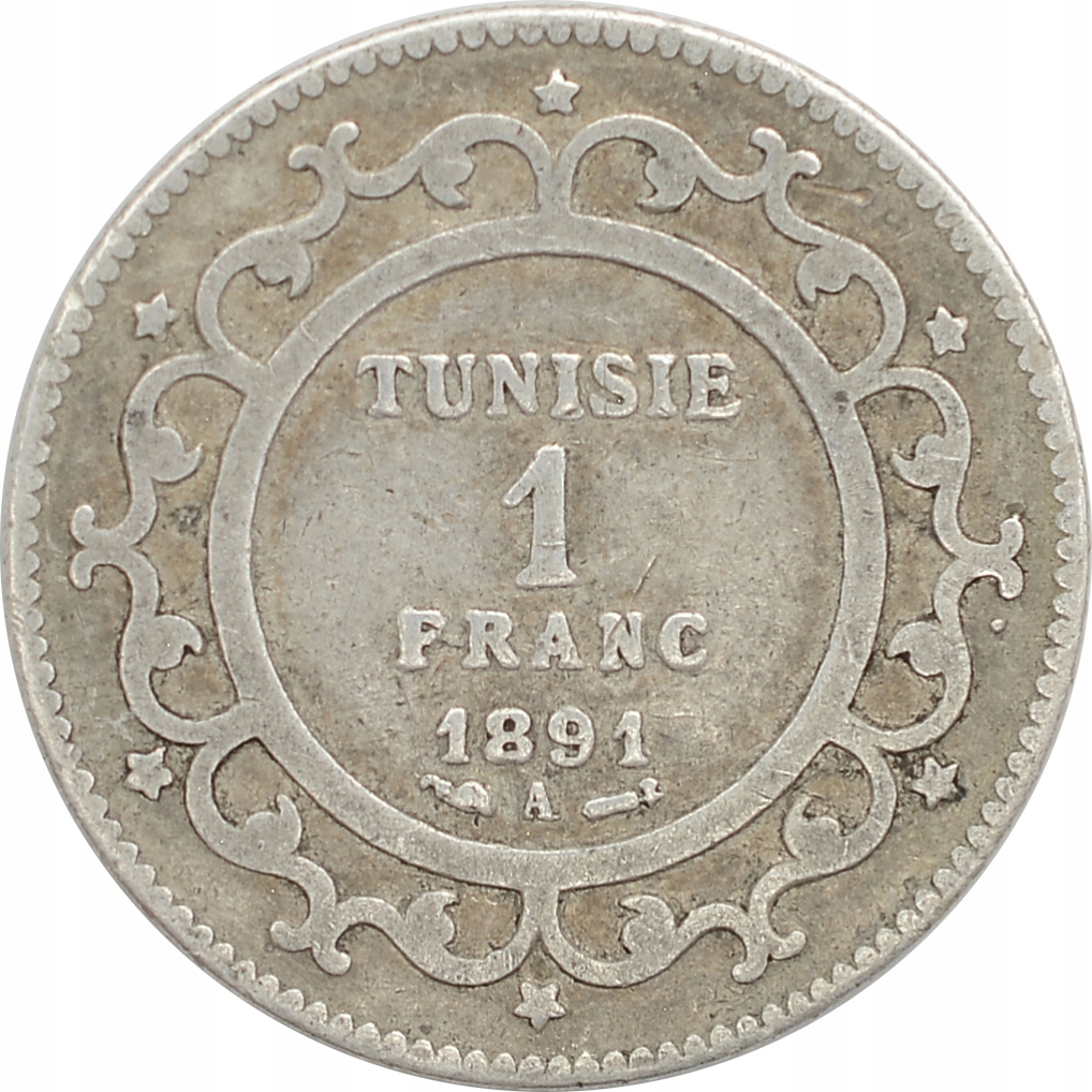 3.TUNEZJA, 1 FRANK 1891 A