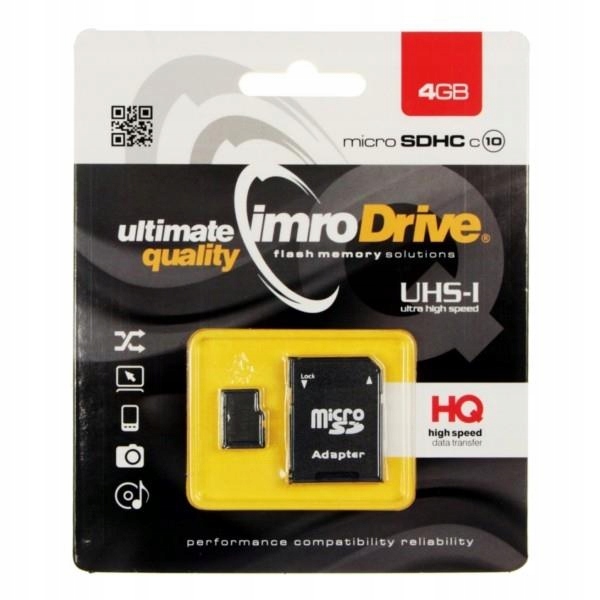 Karta pamięci microSD 4GB Imro + adp