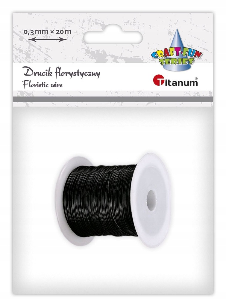 Drucik florystyczny Titanum, czarny, 0,3 mm x 20 m, idealny do DIY