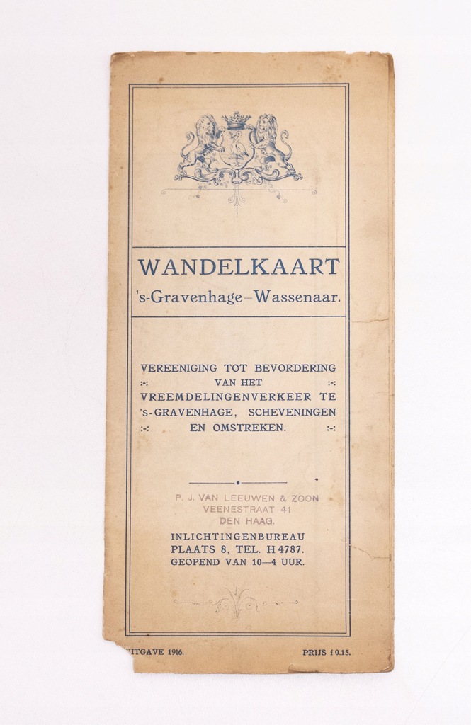 STARA MAPA WANDELKAART GRAVENHAGE - WASSENAAR 1916