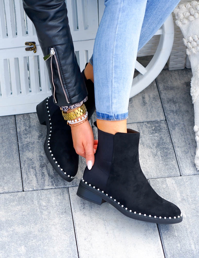 Купить Черные замшевые женские ботинки Челси Pearl: отзывы, фото и ...