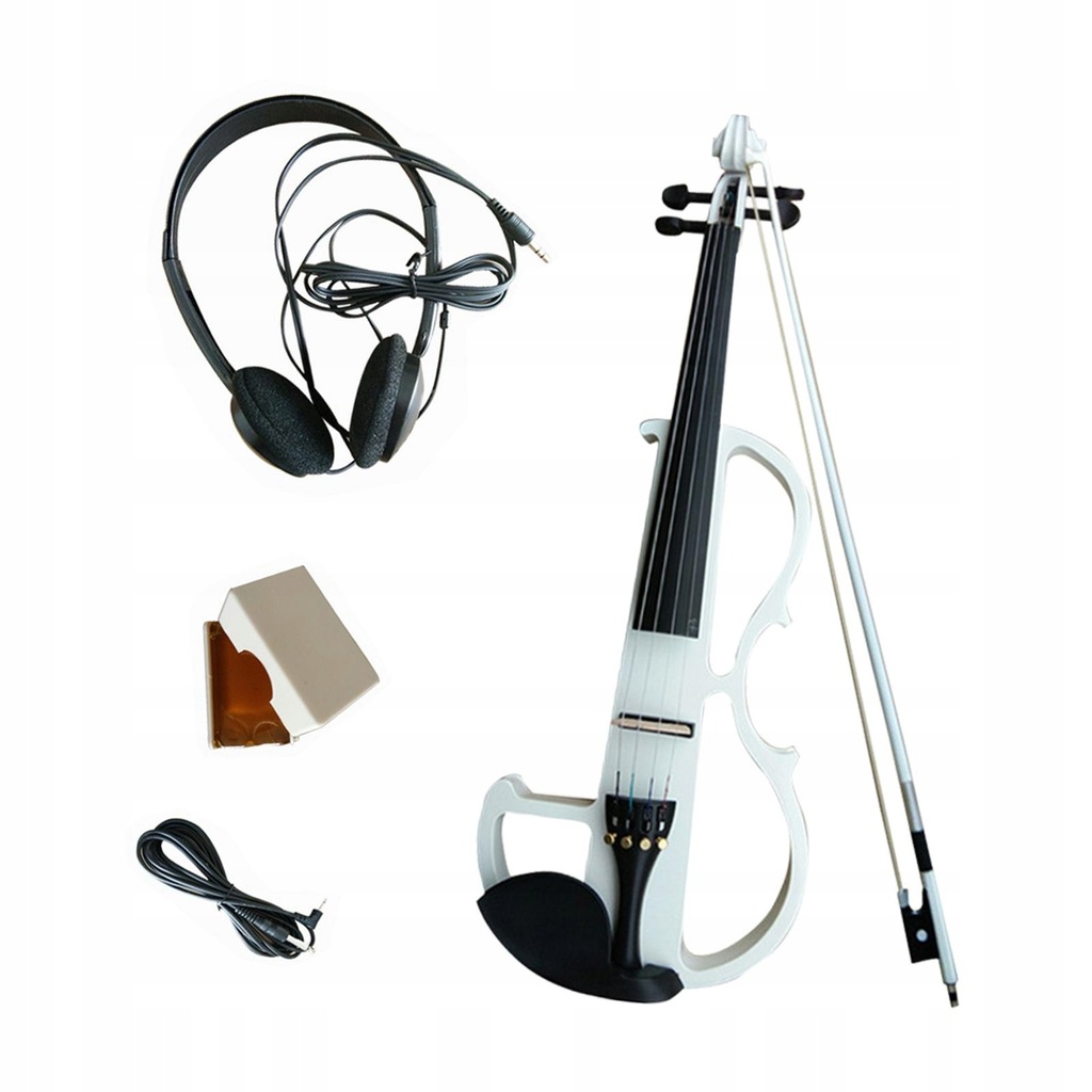 Silent Electric Violin Acoustic with white