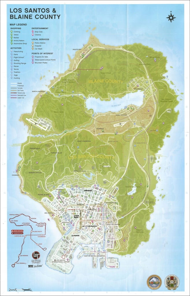 Duża Mapa Papierowa GTA V 5 PS3 XBOX ONE - 11235888385 - oficjalne archiwum  Allegro