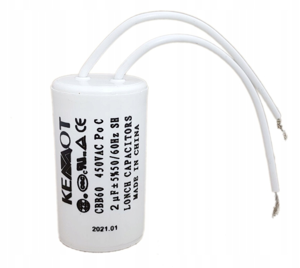 Купить Пусковой конденсатор двигателя 2мкФ 450В CBB60 KEMO: отзывы ...