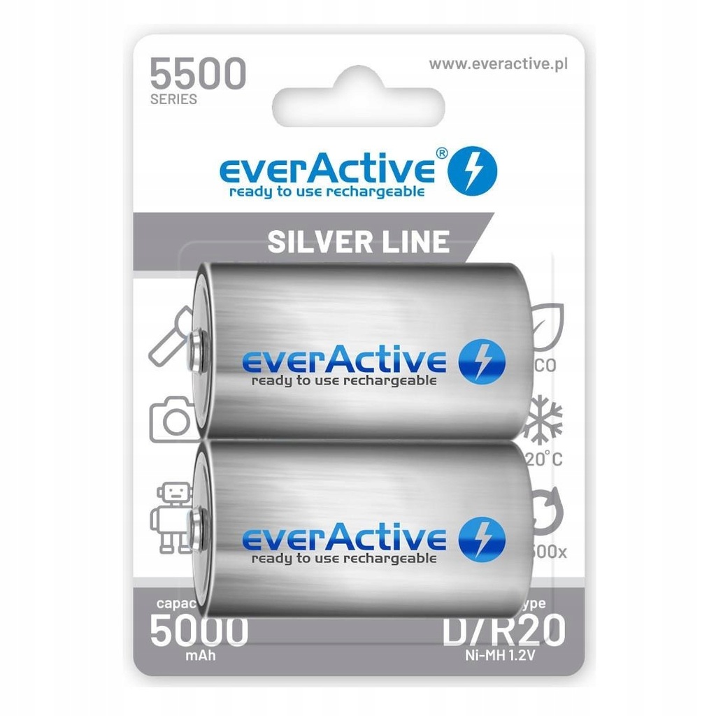 Akumulatorki D/R20 everActive Professional Line 5500 mAh 2 sztuki