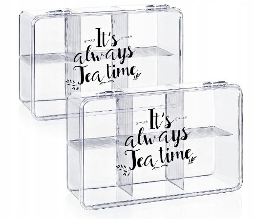 COM-FOUR Przezroczysty pojemnik na herbatę 2szt.