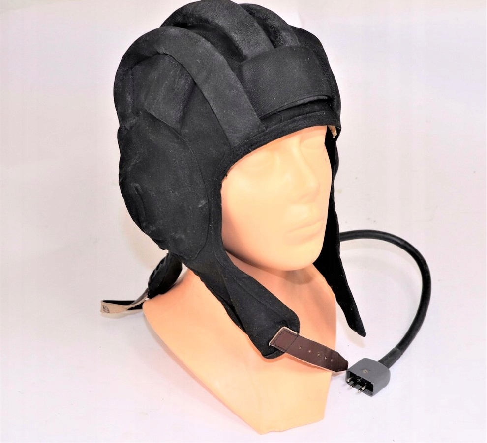 Wojskowy hełmofon czołgisty czarny zimowy