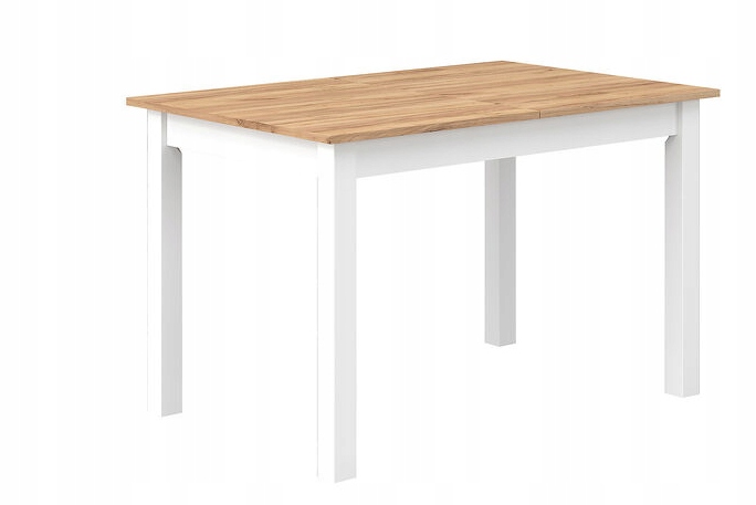 MEBLOMASTER Stół rozkładany biały/dąb 120-160x80x75cm