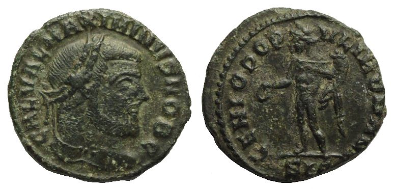 MAXIMINUS II - RZADKI DENAR RIC Siscia 170b - BCM!