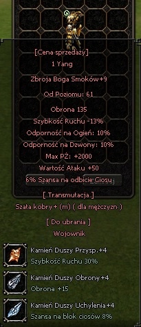 Zbroja BOGA+9 2000 PŻ 50 WARTOŚĆ Metin2 Diumar
