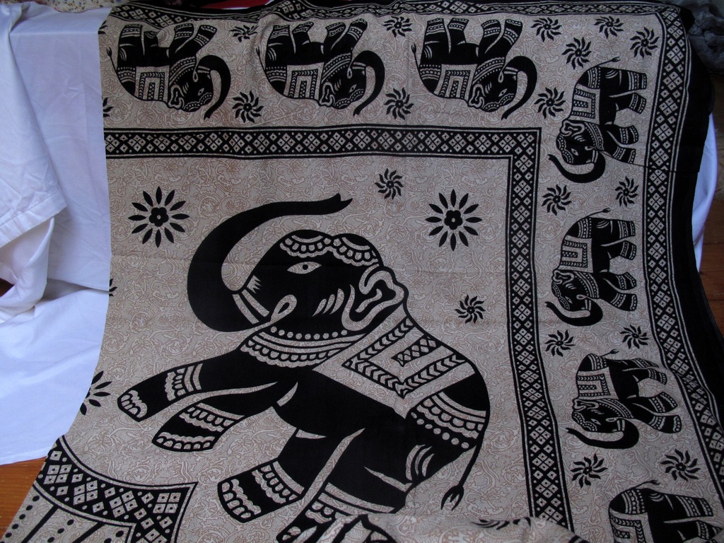 SŁONIE RĘCZNIE DRUKOWANA BAWEŁNA MOŻE BYĆ KAPA