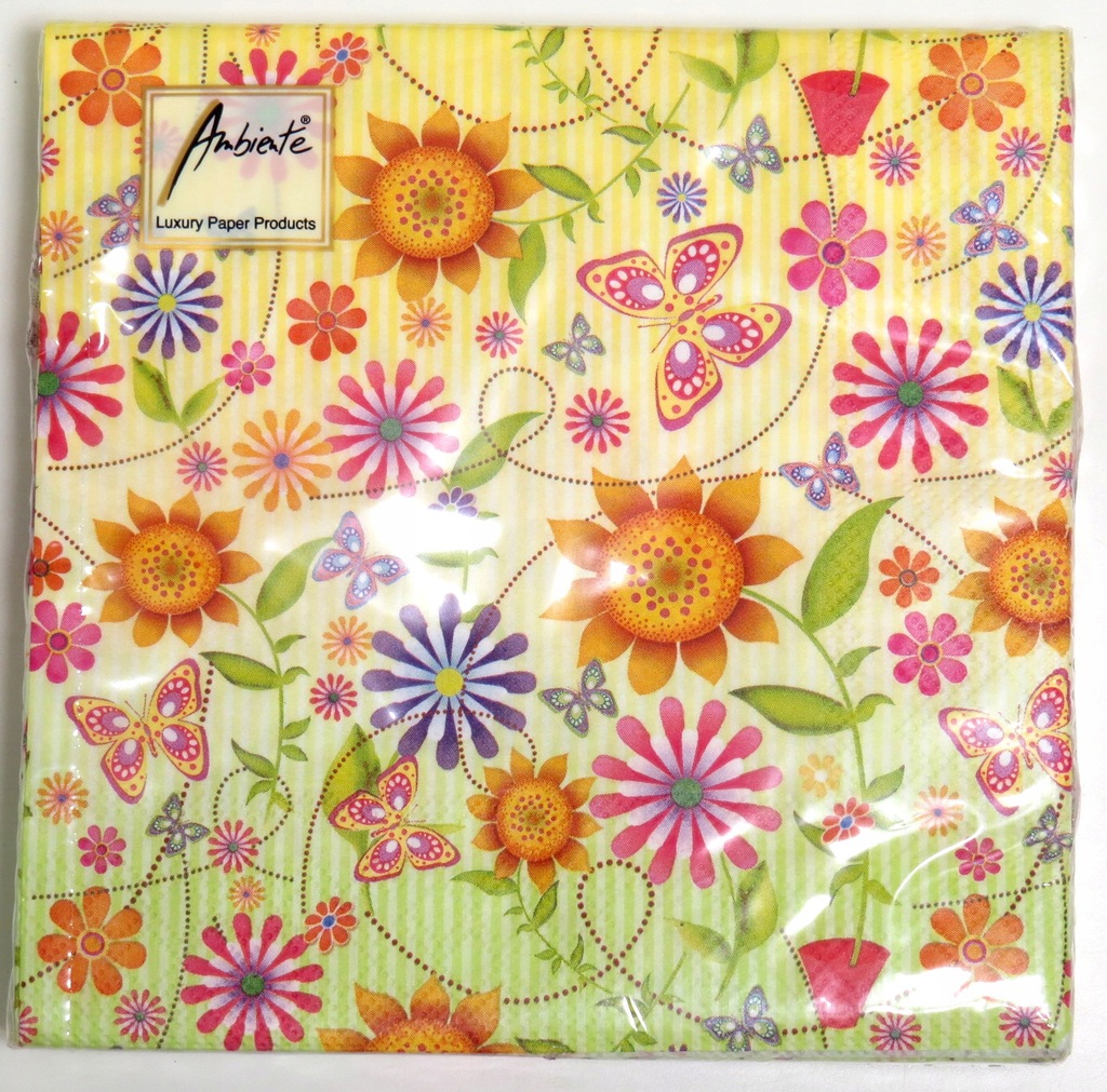 SERWETKI decoupage 20szt BLOOMING YELLOW Ambiente