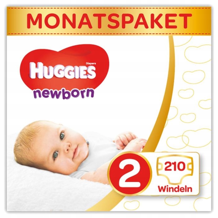 Huggies 2 Newborn Pieluchy 210 szt 3-6KG DE